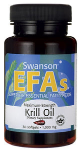 Swanson EFAs Maximum Strength Krill Oil 1000mg 30 Softgels