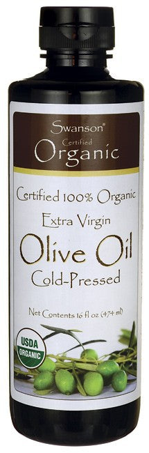 Swanson Certified 100% Organic Extra Virgin Olive Oil, Cold-Pressed 474ml