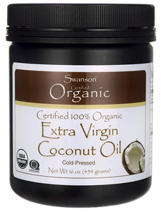 Swanson Certified 100% Organic Extra Virgin Coconut Oil 454gm