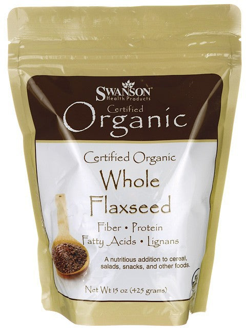 Swanson Certified Organic Whole Flaxseed 425gm