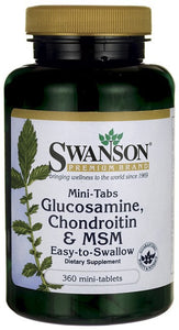 Swanson Premium Mini-Tabs Glucosamine, Chondroitin & MSM 750/600/300mg 360 Mini-Tabs