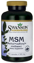 Load image into Gallery viewer, Swanson Premium MSM 500mg 250 Capsules - Dietary Supplement