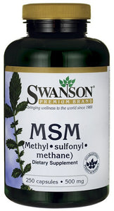 Swanson Premium MSM 500mg 250 Capsules - Dietary Supplement