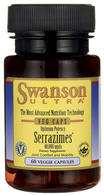Swanson Ultra Optimum Potency Serrazimes 40,000 Units 60 Veggie Capsules