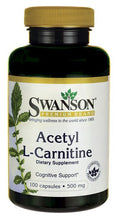 Load image into Gallery viewer, Swanson Premium Acetyl L-Carnitine 500 mg 100 Capsules