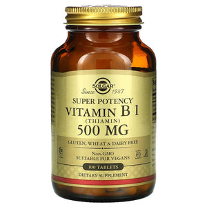 Solgar Vitamin B1, 500 mg, 100 Tablets