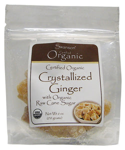 Swanson Organic Certified Organic Crystallized Ginger with Raw Cane Sugar 170 g 6 oz