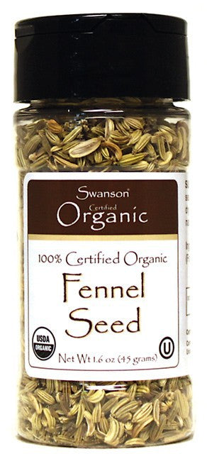 Swanson Organics 100% Certfied Organic Fennel Seed 45g 1.6 oz