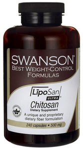 Swanson Best Weight-Control Formulas LipoSan ULTRA Chitosan 500mg 240 Capsules