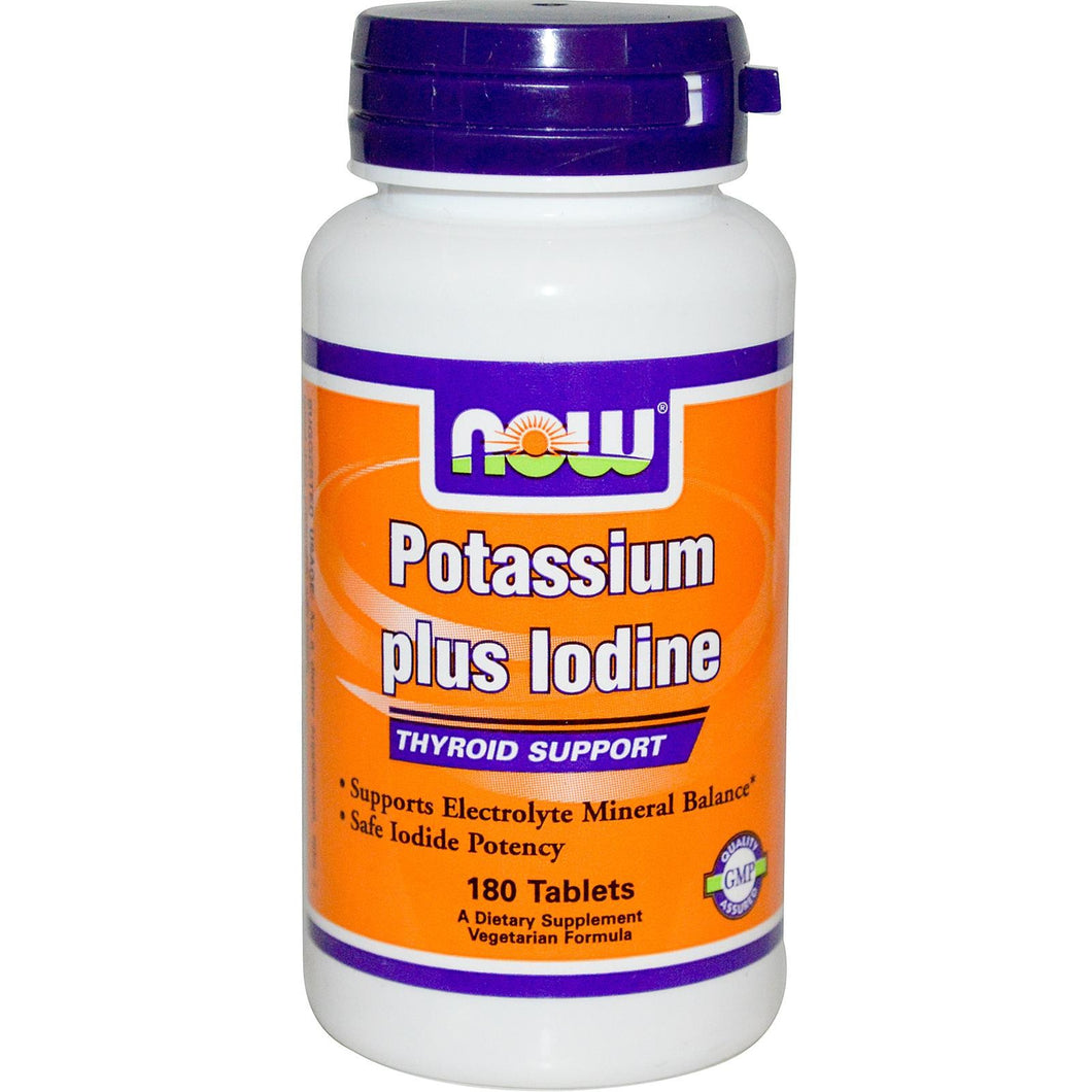 Now Foods Potassium Plus Iodine 180 Tablets - Dietary Supplement