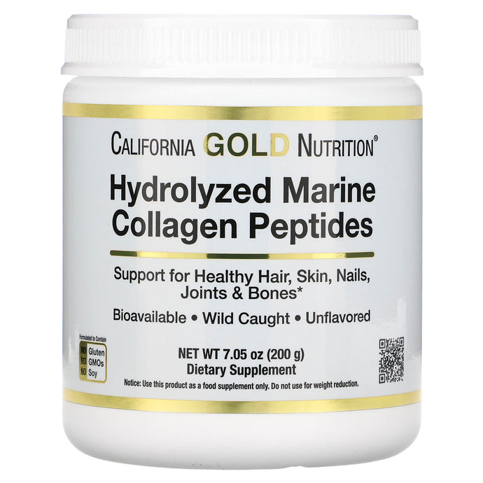 California Gold Nutrition, Hydrolyzed Marine Collagen Peptides, Unflavored, 7.05 oz (200 g)