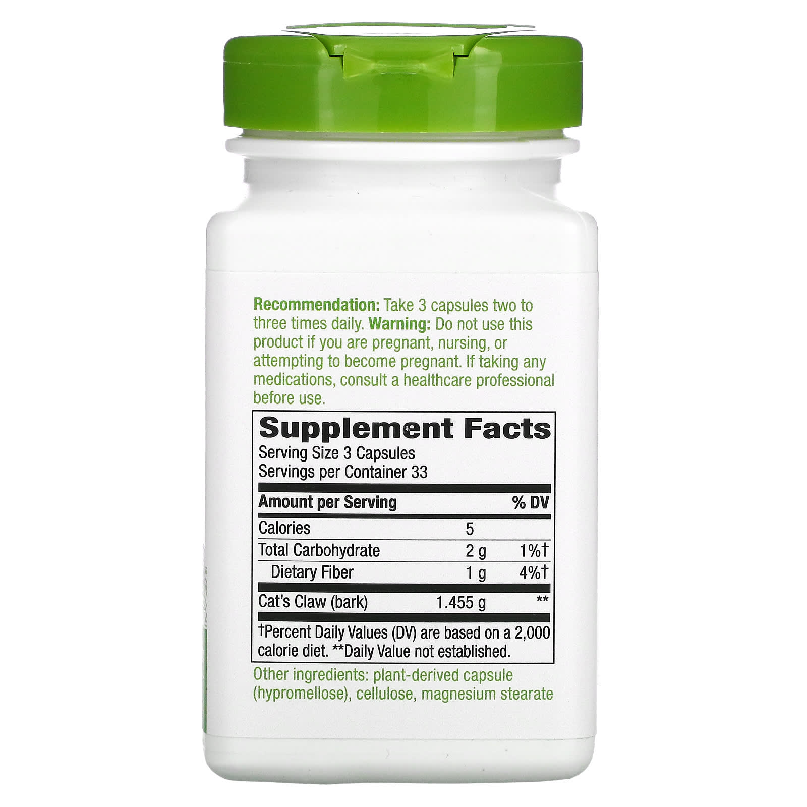 Nature's Way, Cat's Claw Bark, 485 mg, 100 Capsules 70% off