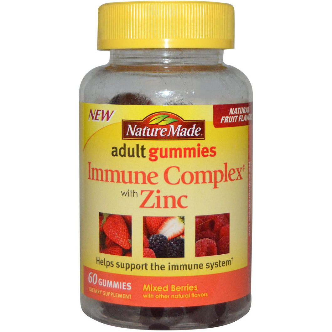 Nature Made, Adult Gummies, Immune Complex with Zinc, Mixed Berries, 60 Gummies