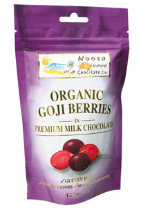 Noosa Natural Chocolate Co., Organic Tibetan Goji Berries in Milk Chocolate, 125 g