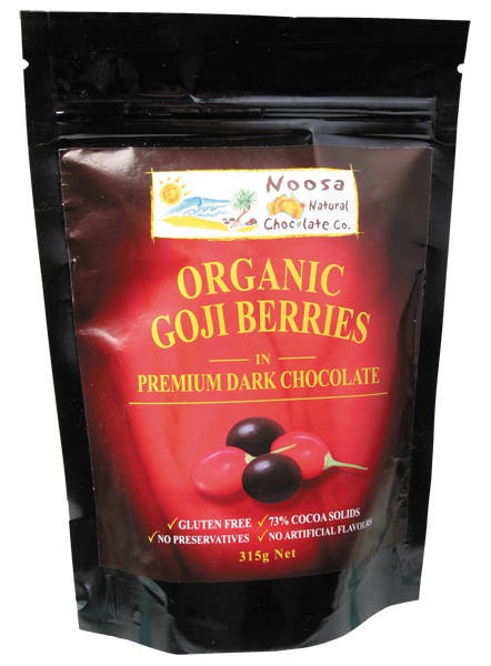 Noosa Natural Chocolate Co., Organic Tibetan Goji Berries in Dark Chocolate, 315 g