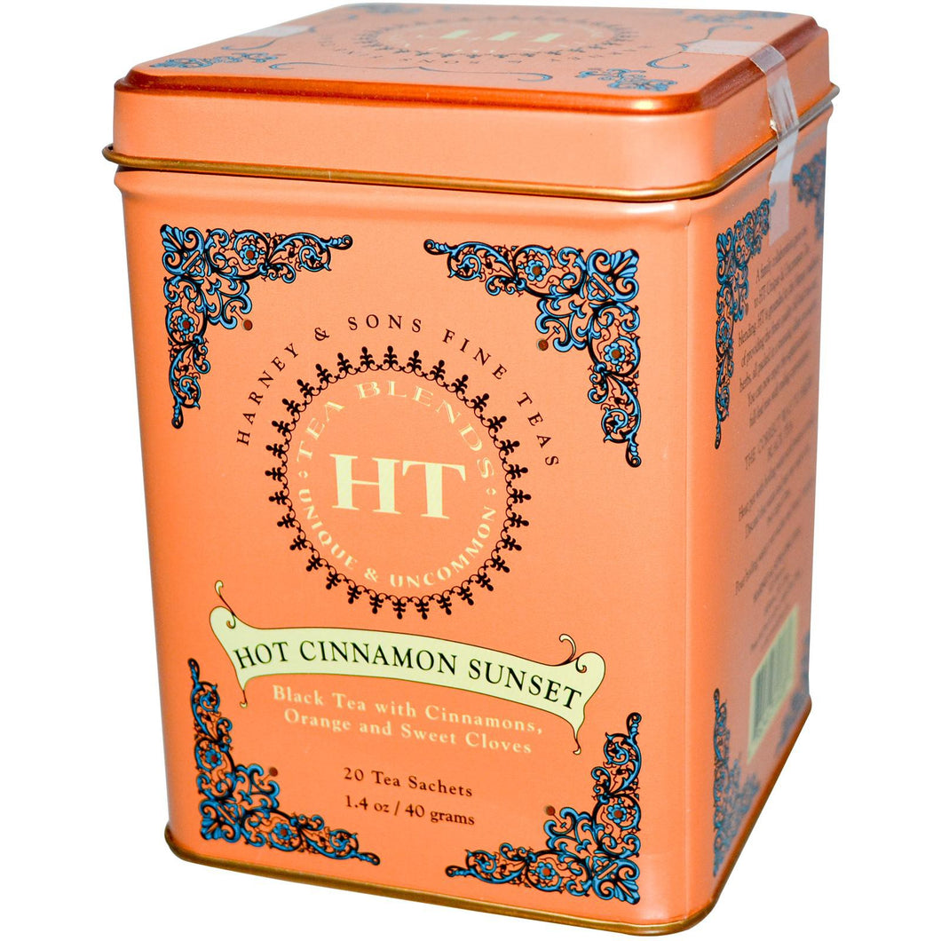 Harney & Sons, Hot Cinnamon Sunset, 20 Tea Sachets, 1.4 oz, 40 g