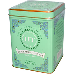 Harney & Sons, Fine Teas, Peppermint Herbals, Caffeine Free, 20 Tea Sachets, 1.4 oz, 40 g
