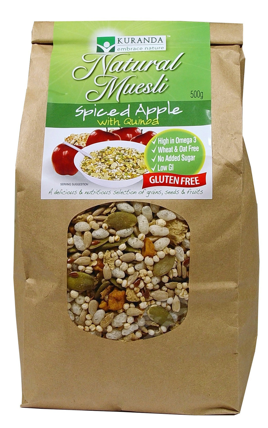 Kuranda, Natural Muesli, Spiced Apple with Quinoa, 500 g