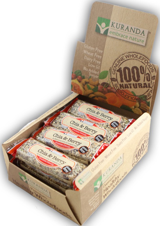 Kuranda, Natural Health Bars, Chia & Berry, 40 g X 16 Bars