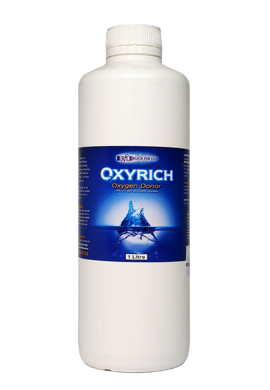 Reach For Life, Oxyrich, Oxygen Donor, 1 Litre ... VOLUME DISCOUNT