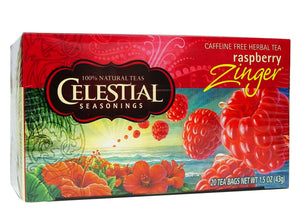 Celestial Seasonings Tea Raspberry Zinger Caffeine Free 20 Tea Bags 40g