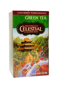 Celestial Seasonings, Green Tea, Goji Berry Pomegranate, Caffeine Free, 20 Tea Bags, 39 g