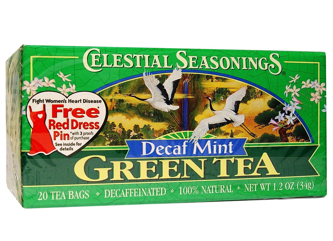 Celestial Seasonings, Green Tea, Decaf Mint, 20 Tea Bags, 34 g