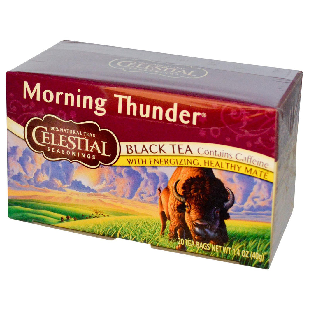 Celestial Seasonings, Black Tea, Morning Thunder, 20 Tea Bags, 40 g