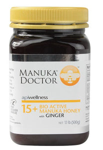 Manuka Doctor Apiwellness Bio Active 15 + Manuka Honey with Ginger 1.1 lb 500 g