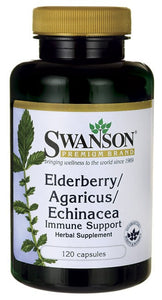 Swanson Premium Elderberry, Agaricus & Echinacea -Immune Support 120 Capsules