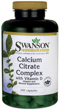 Load image into Gallery viewer, Swanson Premium Calcium Citrate Complex with Vitamin D 240 Capsules