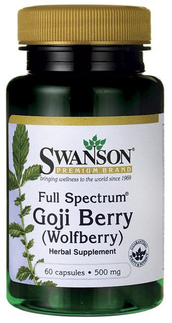 Swanson Premium Goji Berry (Wolfberry) 500 mg 60 Capsules