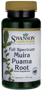 Swanson Premium Full-Spectrum Muira Puama Root 400mg 90 Capsules