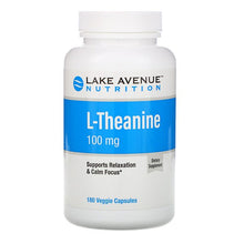 Load image into Gallery viewer, Lake Avenue Nutrition L-Theanine 100mg 180 Veggie Capsules