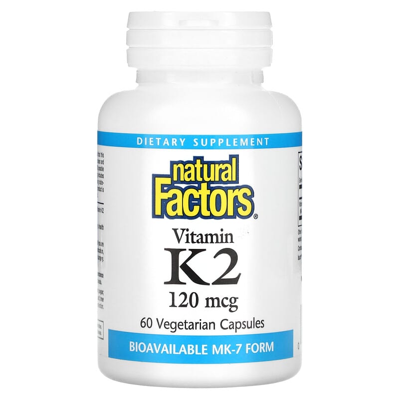 Natural Factors, Vitamin K2, 120 mcg, 60 Vegetarian Capsules