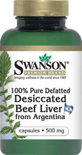 Load image into Gallery viewer, Swanson Premium Defatted Desiccated Beef Liver 500mg 120 Capsules