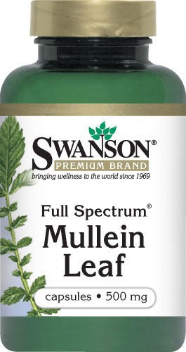 Swanson Premium Full-Spectrum Mullein Leaf 500 mg 60 Capsules