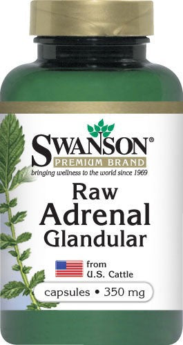 Swanson Premium Raw Adrenal Glandular 350 mg 60 Capsules