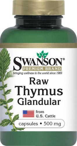 Swanson Premium Raw Thymus Glandular 500mg 60 Capsules