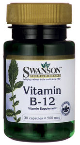 Swanson Premium Vitamin B-12 500mcg 30 Capsules