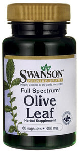 Swanson Premium Full-Spectrum Olive Leaf 400mg 60 Capsules