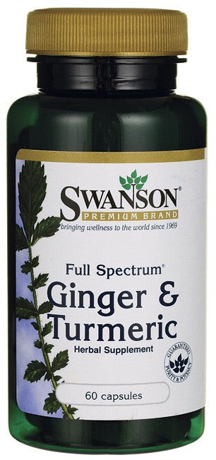 Swanson Premium Full-Spectrum Ginger & Turmeric 60 Capsules
