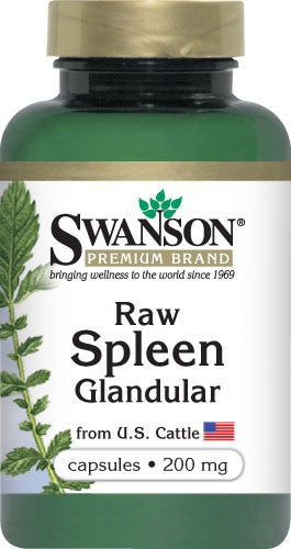 Swanson Premium Raw Spleen Glandular 200mg 60 Capsules