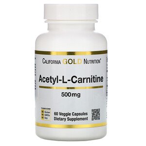 California Gold Nutrition Acetyl-L-Carnitine 500mg 60 Veggie Capsules