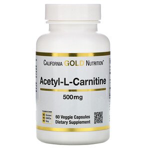 California Gold Nutrition Acetyl-L-Carnitine 500mg 60 Veggie Capsules
