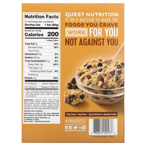 Quest Nutrition Protein Bar Choc Chip Cookie Dough 12 Bars 60g Each