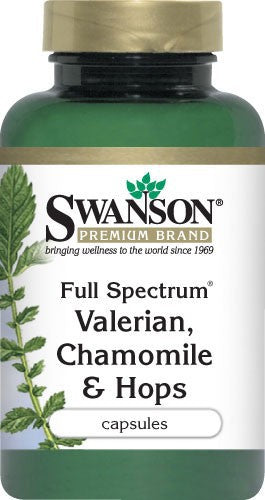 Swanson Premium Full-Spectrum Valerian, Chamomile & Hops 60 Capsules