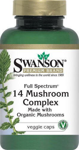 Swanson Premium Full-Spectrum Organic 14 Mushroom Complex 60 Veggie Capsules