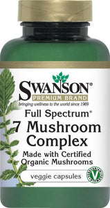 Swanson Premium Full-Spectrum Organic 7 Mushroom Complex 60 Veggie Capsules
