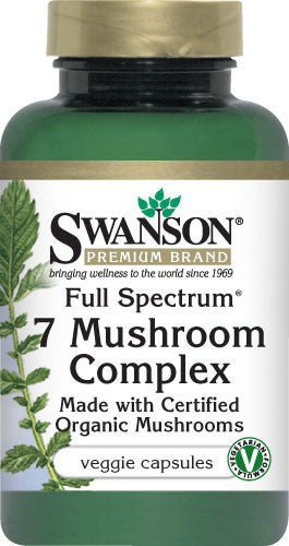 Swanson Premium Full-Spectrum Organic 7 Mushroom Complex 60 Veggie Capsules